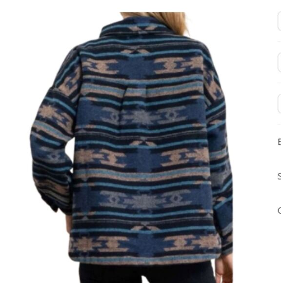 Perch by Blu Pepper NWT Aztec Western Oversized Jacket Size 1XL - Picture 2 of 4